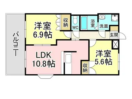 おおぞら(2LDK/2階)の間取り写真