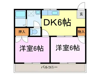 小森谷ハイツPART2(2DK/1階)の間取り写真