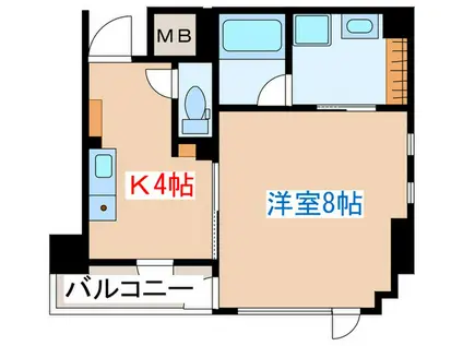 澄明舘 錦町(1K/3階)の間取り写真