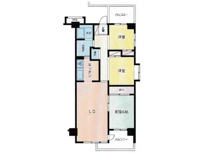 新百合ヶ丘ベルハイム(3LDK/2階)の間取り写真