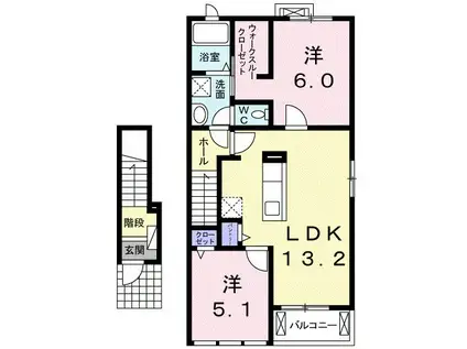 アルブィラージュ II(2LDK/2階)の間取り写真
