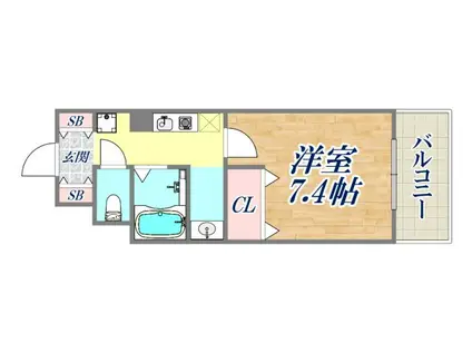 セリテ板宿(1K/4階)の間取り写真