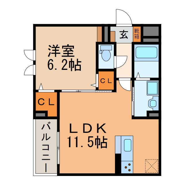 アマービレ(1LDK/3階)の間取り写真