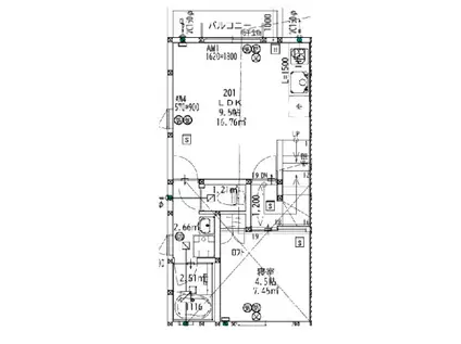 アウローラ(1LDK/2階)の間取り写真