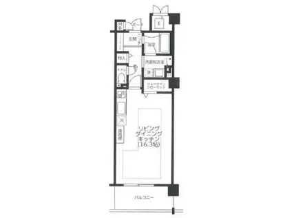 ロイヤルパークス桃坂(ワンルーム/13階)の間取り写真