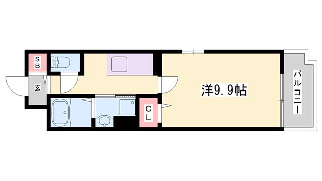 メゾンブリエ(1K/1階)の間取り写真