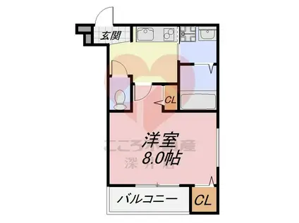 フジパレス堺諏訪森II番館(1K/1階)の間取り写真