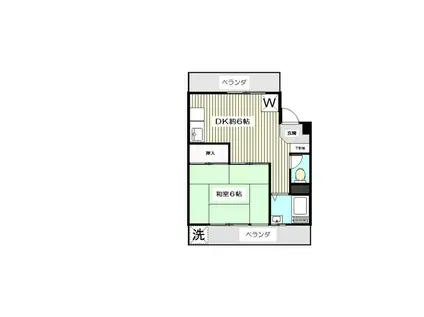 ハイツ葵(1DK/3階)の間取り写真