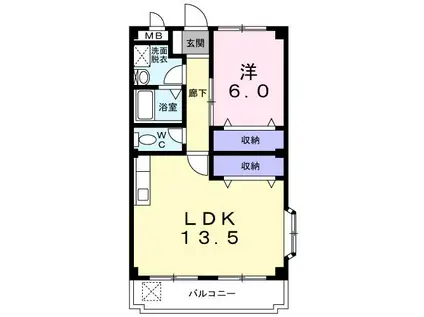 マリッチYSA(1LDK/3階)の間取り写真