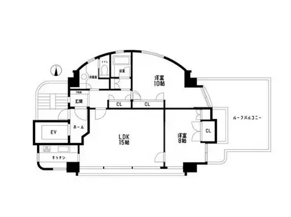 パラッツオ大山(2LDK/3階)の間取り写真