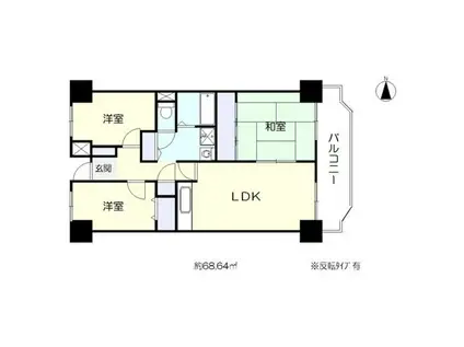 プレスト・コート壱番館(3LDK/2階)の間取り写真