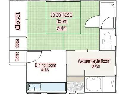 MITSUHASI BUNKA(2K/1階)の間取り写真