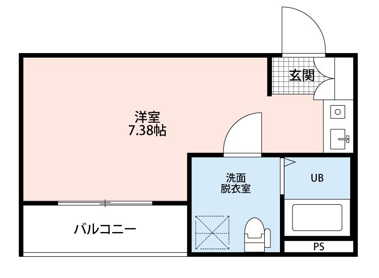 ルナソレイユ川崎(ワンルーム/2階)の間取り写真
