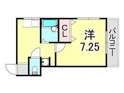 寒川ビル(1K/2階)の間取り写真