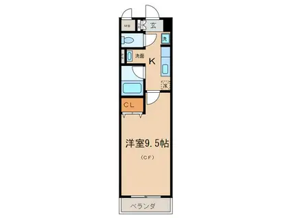 メゾンクレールIII(1K/4階)の間取り写真