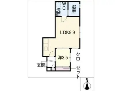 MAISON DE RUISSEAU(1LDK/2階)の間取り写真