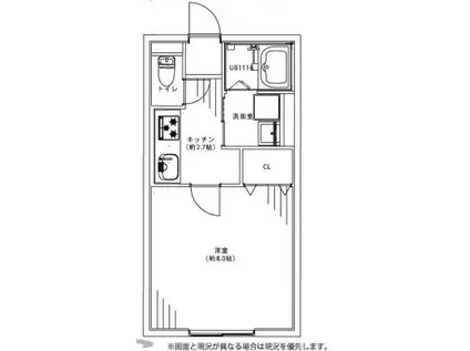 ウィルメイ(1K/2階)の間取り写真