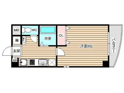 ルミエール姫里(1K/6階)の間取り写真