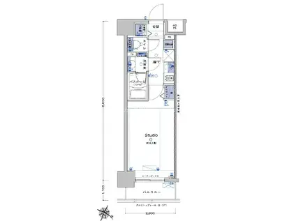 ライオンズクオーレ東京三ノ輪シティゲート(1K/5階)の間取り写真