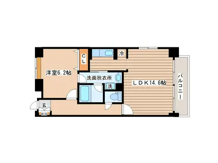 BE PLACE(1LDK/5階)の間取り写真