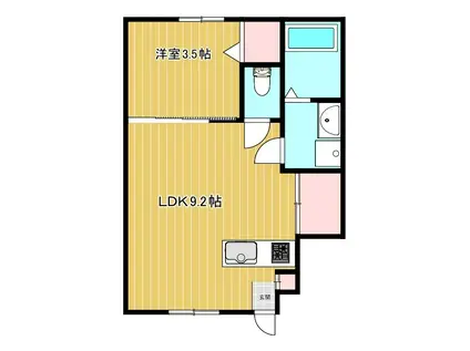 ジェムストンズ東大成(1LDK/1階)の間取り写真