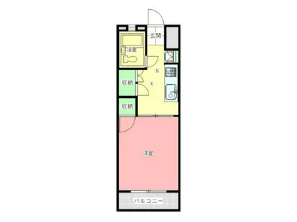 メゾンときわ(1DK/1階)の間取り写真