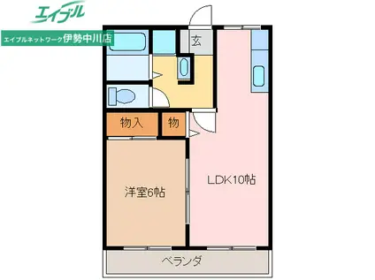 サンクレシェ(1LDK/2階)の間取り写真