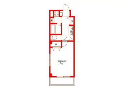 アンプルールフェールWADA(1K/2階)の間取り写真