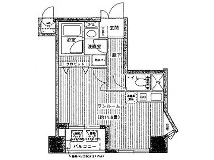 フレックスタワー横浜関内(ワンルーム/3階)の間取り写真