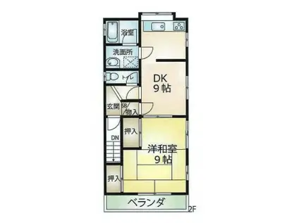 YOUWA HOUSE(1DK/2階)の間取り写真