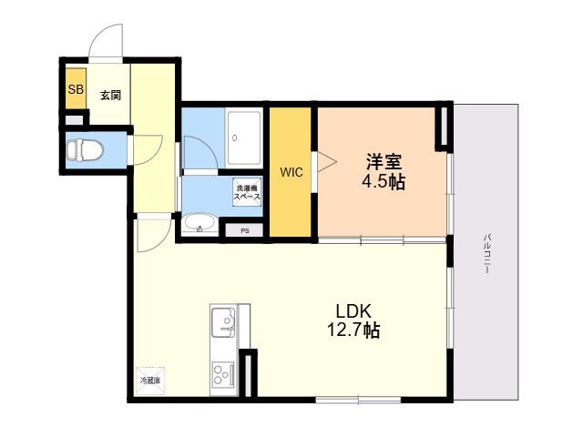 D-ROOM板付(1LDK/2階)の間取り写真