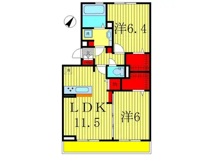 シゴーニュ(2LDK/3階)の間取り写真
