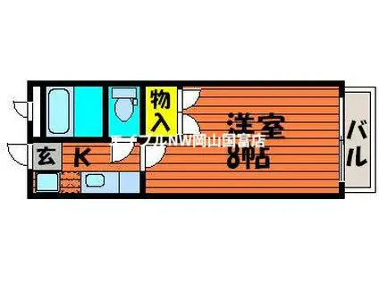 パークハイツ(1K/1階)の間取り写真