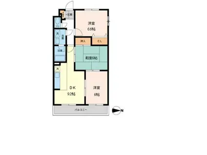 プライムアーバン武蔵小金井(3DK/3階)の間取り写真