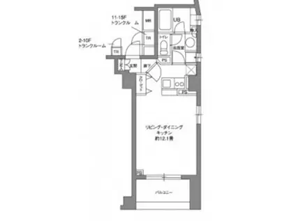 セントラルクリブ六本木Ⅱ(ワンルーム/8階)の間取り写真