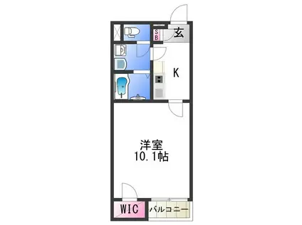 レオネクスト中之島(1K/1階)の間取り写真