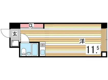 イーストコート2番街(ワンルーム/7階)の間取り写真