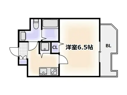 プレサンス難波イーストモダニティ(1K/2階)の間取り写真