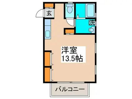 ヴィラジュKAJIGAYAII(ワンルーム/2階)の間取り写真