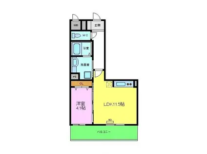 レジデンス喜志(1LDK/1階)の間取り写真