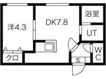 ライフステージ平岸南金子(1DK/4階)の間取り写真