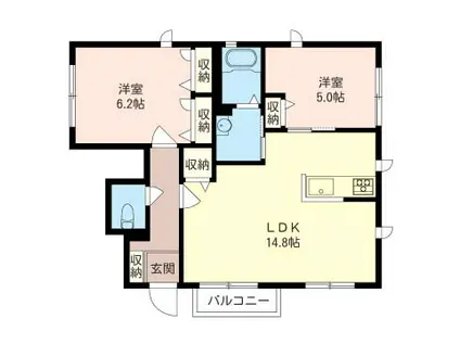 ミストラル湘南(2LDK/1階)の間取り写真