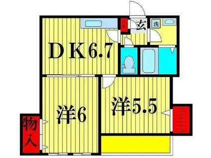 コートメゾン(2DK/1階)の間取り写真