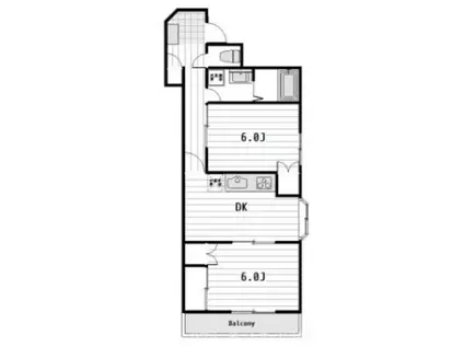松戸三角ビル(2DK/4階)の間取り写真