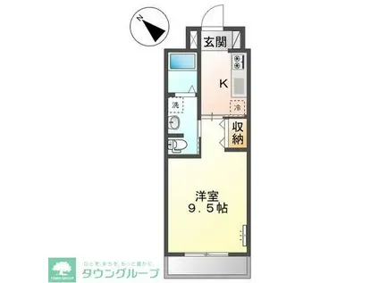 アレッサーノ(1K/3階)の間取り写真