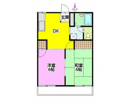 ホリデー守谷(2DK/2階)の間取り写真