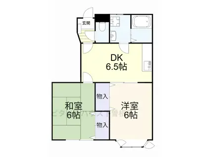 スカイメゾン(2DK/1階)の間取り写真