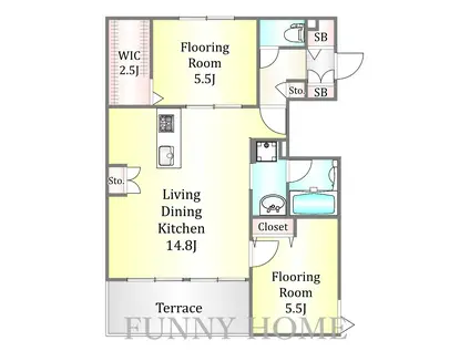 アントレイド(2LDK/1階)の間取り写真