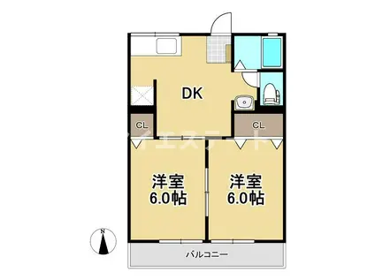 ベル・ヴィ21(2DK/2階)の間取り写真