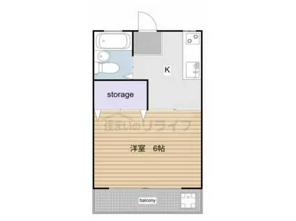 金岡マンション(ワンルーム/4階)の間取り写真
